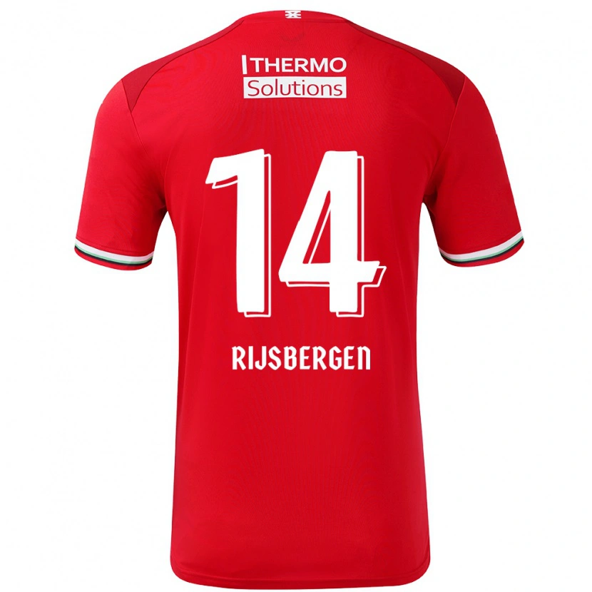 Danxen Kinder Liz Rijsbergen #14 Rot Weiß Heimtrikot Trikot 2024/25 T-Shirt