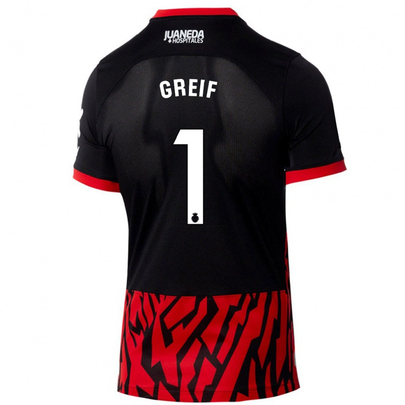 Danxen Kinder Dominik Greif #1 Schwarz Rot Heimtrikot Trikot 2024/25 T-Shirt