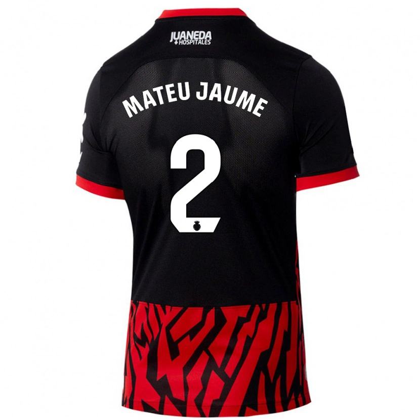 Danxen Kinder Mateu Morey #2 Schwarz Rot Heimtrikot Trikot 2024/25 T-Shirt