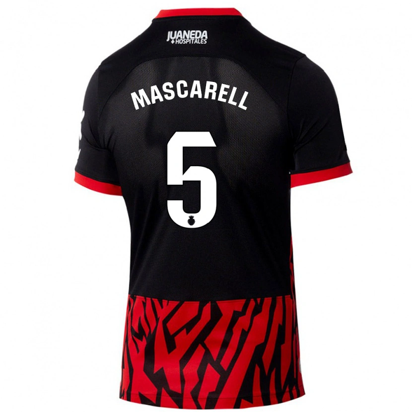 Danxen Kinder Omar Mascarell #5 Schwarz Rot Heimtrikot Trikot 2024/25 T-Shirt