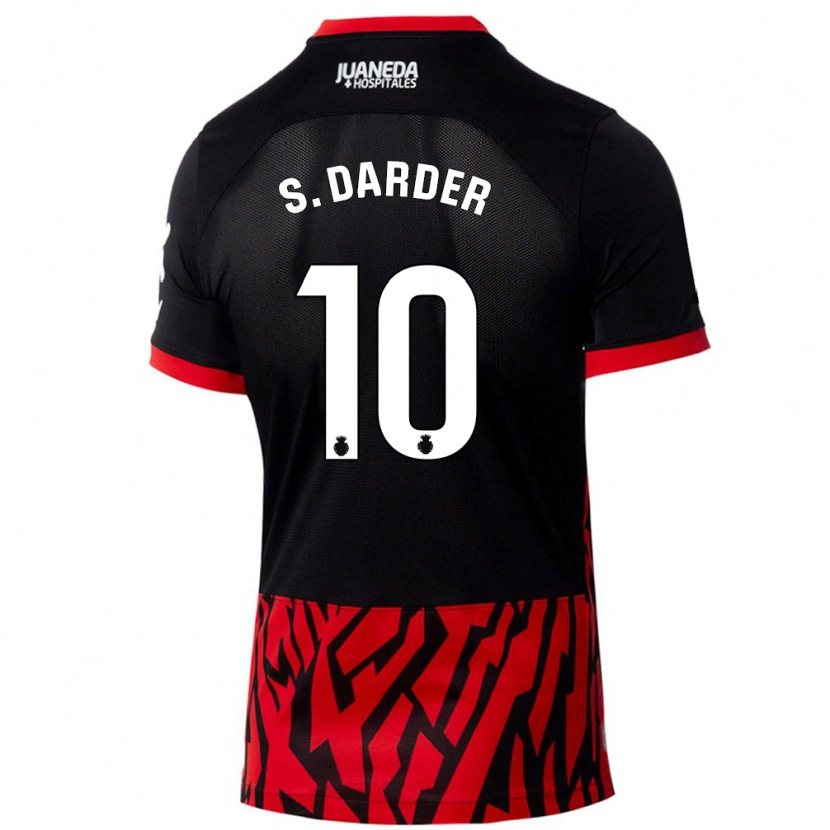 Danxen Kinder Sergi Darder #10 Schwarz Rot Heimtrikot Trikot 2024/25 T-Shirt