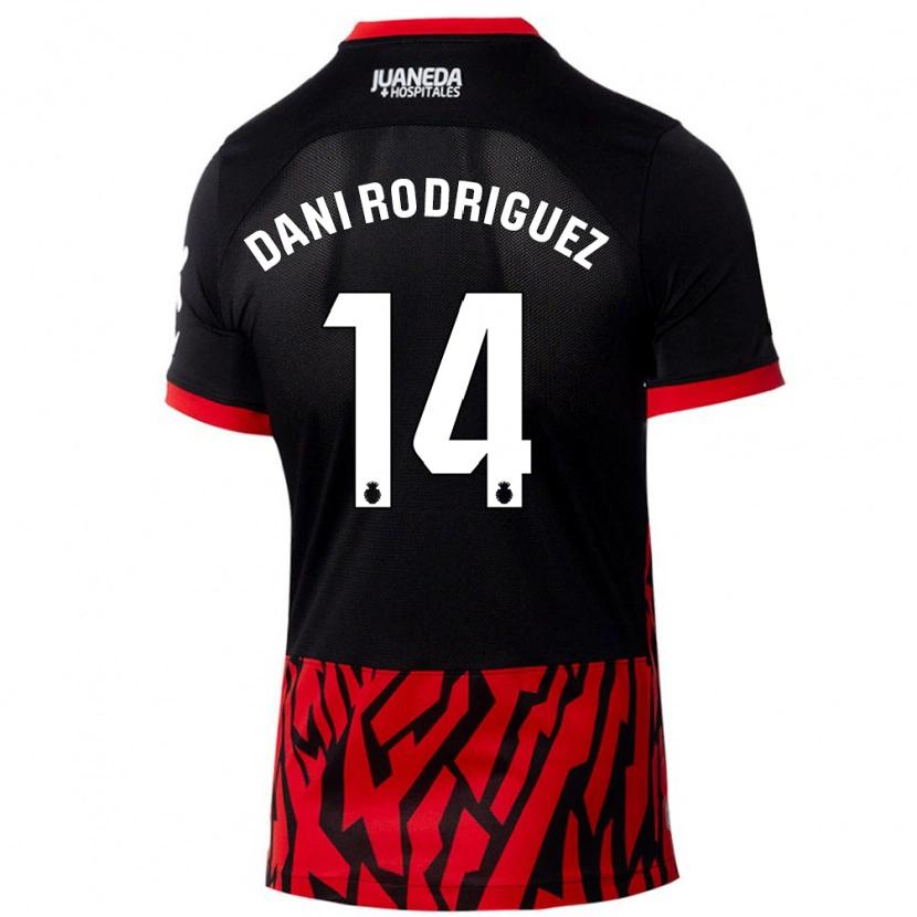 Danxen Kinder Dani Rodríguez #14 Schwarz Rot Heimtrikot Trikot 2024/25 T-Shirt