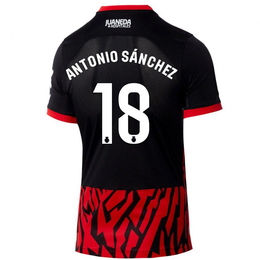 Danxen Kinder Antonio Sánchez #18 Schwarz Rot Heimtrikot Trikot 2024/25 T-Shirt