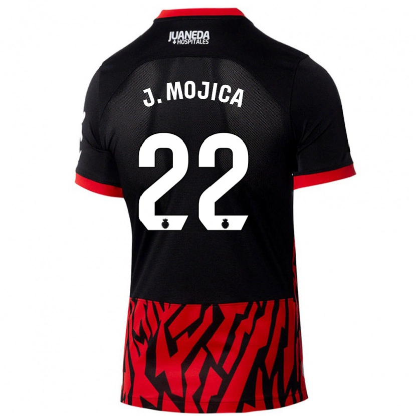 Danxen Kinder Johan Mojica #22 Schwarz Rot Heimtrikot Trikot 2024/25 T-Shirt