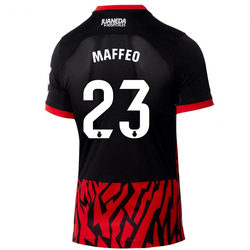 Danxen Kinder Pablo Maffeo #23 Schwarz Rot Heimtrikot Trikot 2024/25 T-Shirt