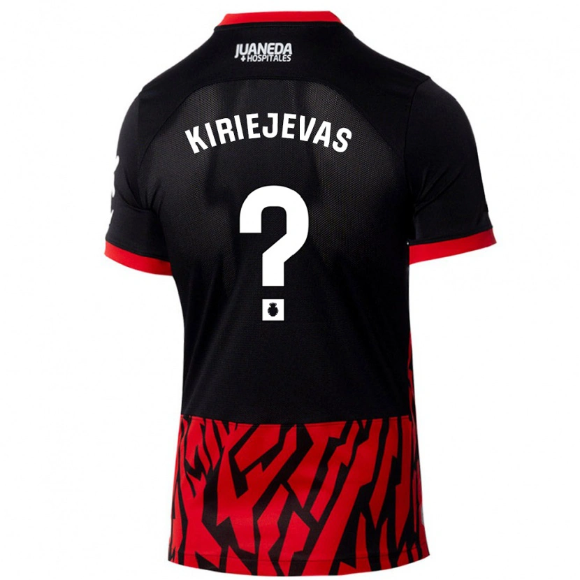 Danxen Kinder Rimvydas Kiriejevas #0 Schwarz Rot Heimtrikot Trikot 2024/25 T-Shirt