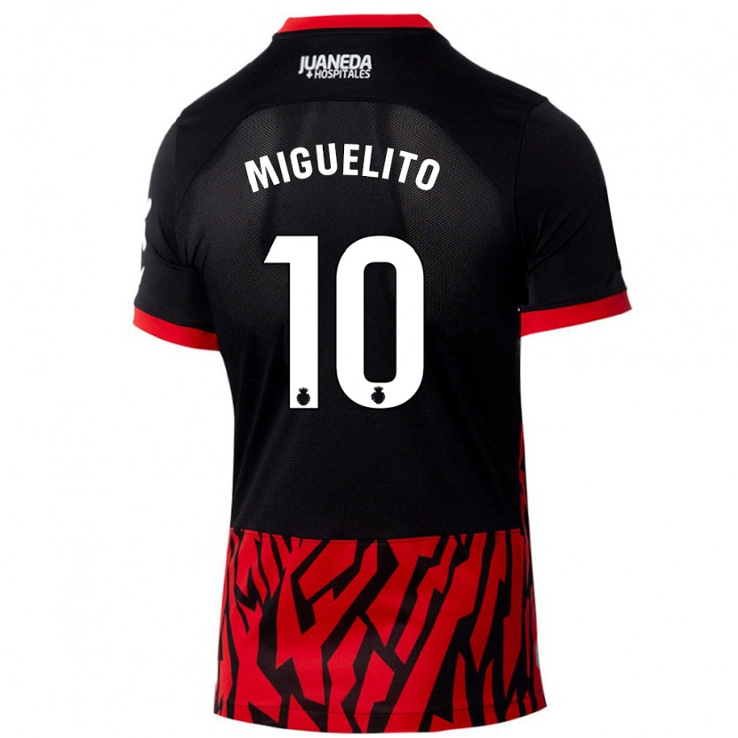 Danxen Kinder Miguelito #10 Schwarz Rot Heimtrikot Trikot 2024/25 T-Shirt