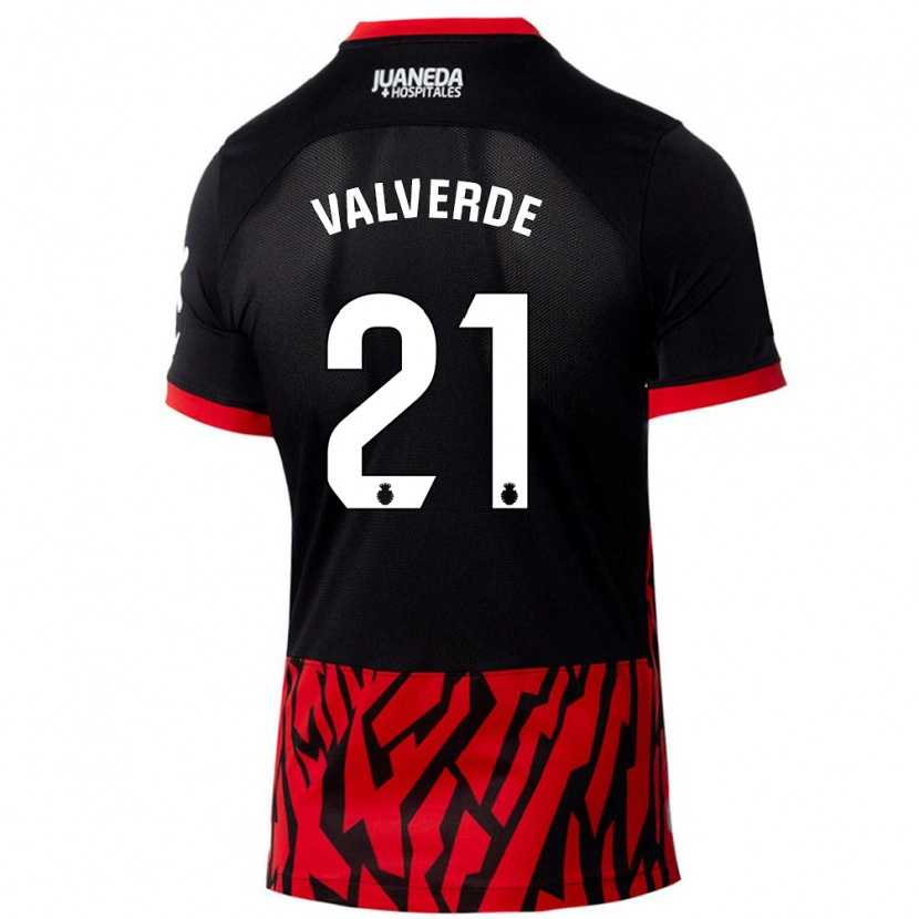 Danxen Kinder David Valverde #21 Schwarz Rot Heimtrikot Trikot 2024/25 T-Shirt