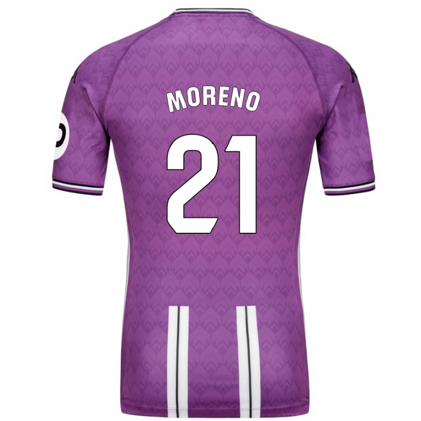 Danxen Kinder Xavi Moreno #21 Violett Weiß Heimtrikot Trikot 2024/25 T-Shirt