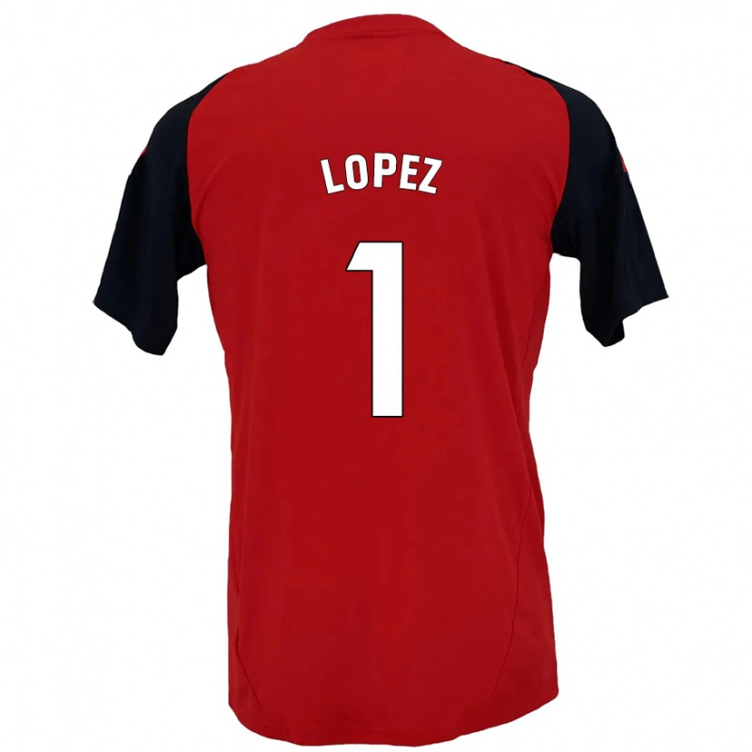 Danxen Kinder Luis López #1 Rot Schwarz Heimtrikot Trikot 2024/25 T-Shirt