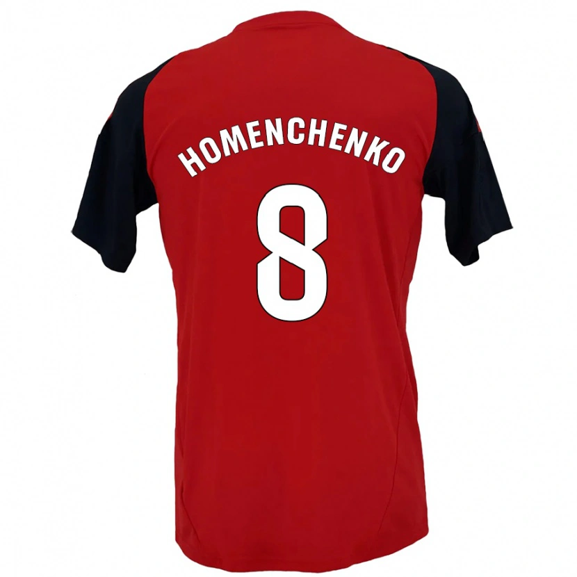 Danxen Kinder Santiago Homenchenko #8 Rot Schwarz Heimtrikot Trikot 2024/25 T-Shirt