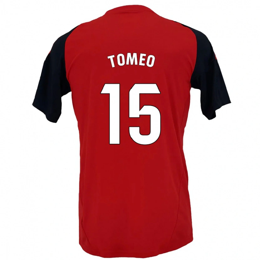 Danxen Kinder Pablo Tomeo #15 Rot Schwarz Heimtrikot Trikot 2024/25 T-Shirt