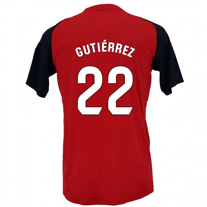 Danxen Kinder Juan Gutiérrez #22 Rot Schwarz Heimtrikot Trikot 2024/25 T-Shirt