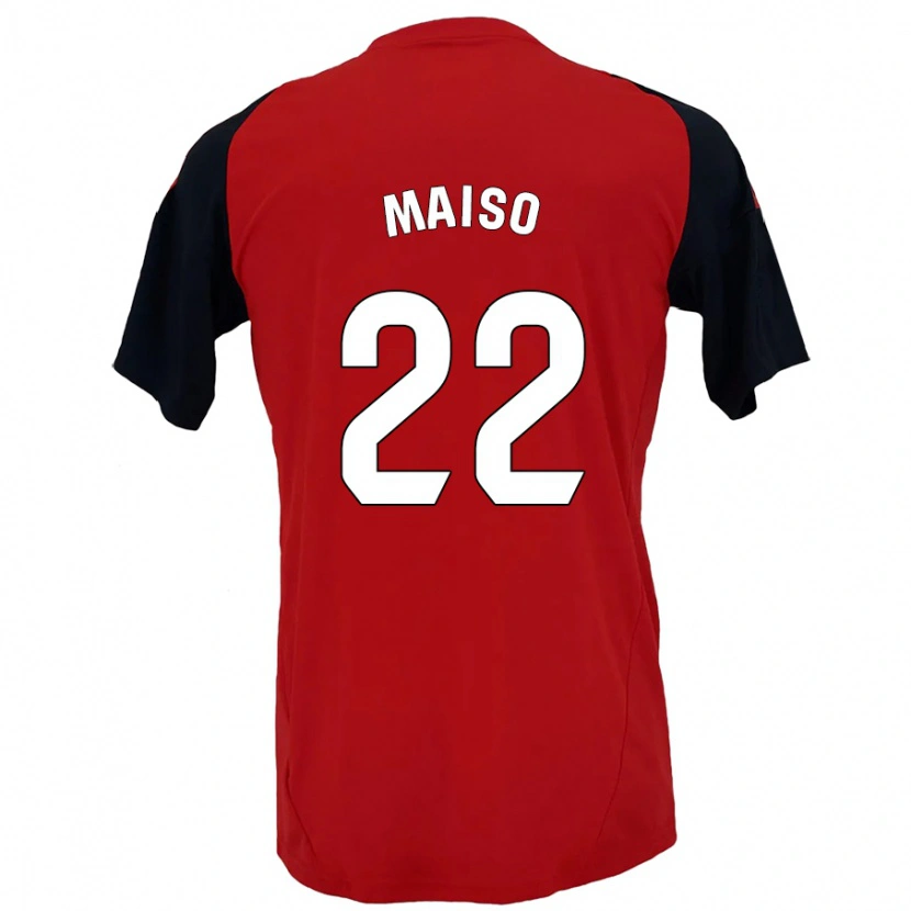 Danxen Kinder Álvaro Maiso #22 Rot Schwarz Heimtrikot Trikot 2024/25 T-Shirt