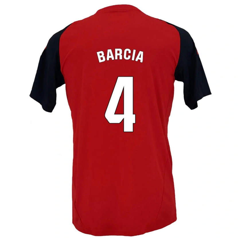 Danxen Kinder Sergio Barcia #4 Rot Schwarz Heimtrikot Trikot 2024/25 T-Shirt