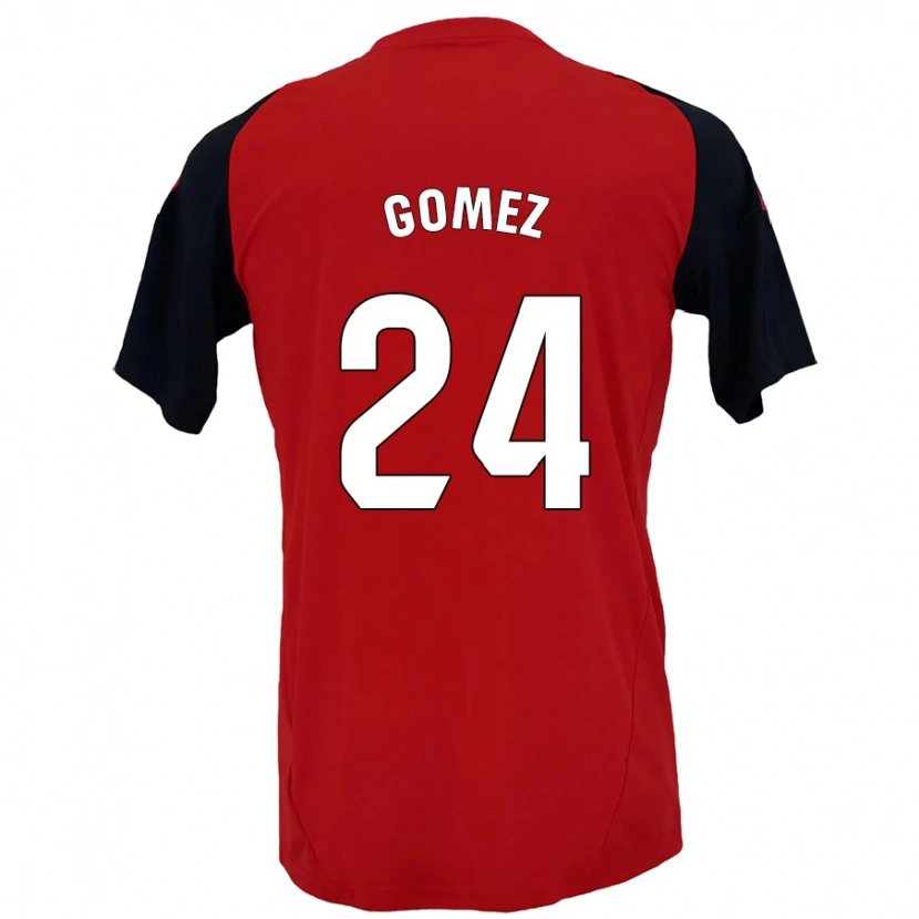 Danxen Kinder Jonathan Gómez #24 Rot Schwarz Heimtrikot Trikot 2024/25 T-Shirt