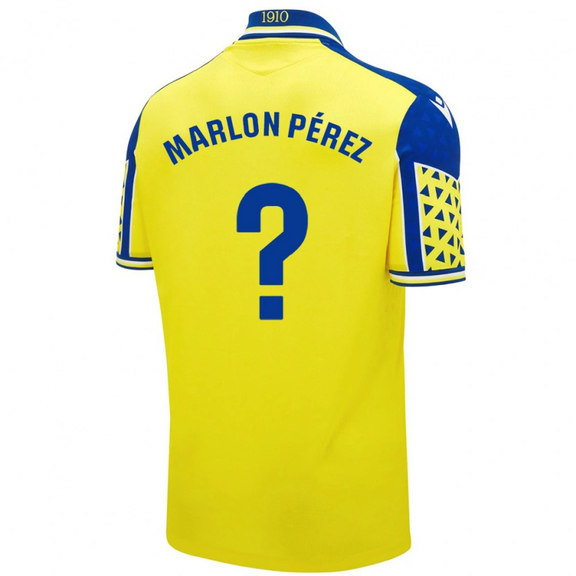 Danxen Kinder Marlon Pérez #0 Gelb Blau Heimtrikot Trikot 2024/25 T-Shirt