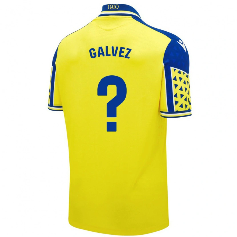 Danxen Kinder Gonzalo Gálvez #0 Gelb Blau Heimtrikot Trikot 2024/25 T-Shirt