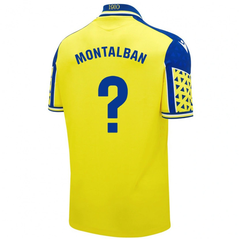 Danxen Kinder Sergio Montalbán #0 Gelb Blau Heimtrikot Trikot 2024/25 T-Shirt