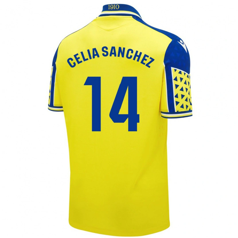 Danxen Kinder Celia Sánchez García #14 Gelb Blau Heimtrikot Trikot 2024/25 T-Shirt