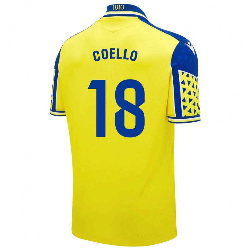 Danxen Kinder María Del Carmen Coello Vidal #18 Gelb Blau Heimtrikot Trikot 2024/25 T-Shirt