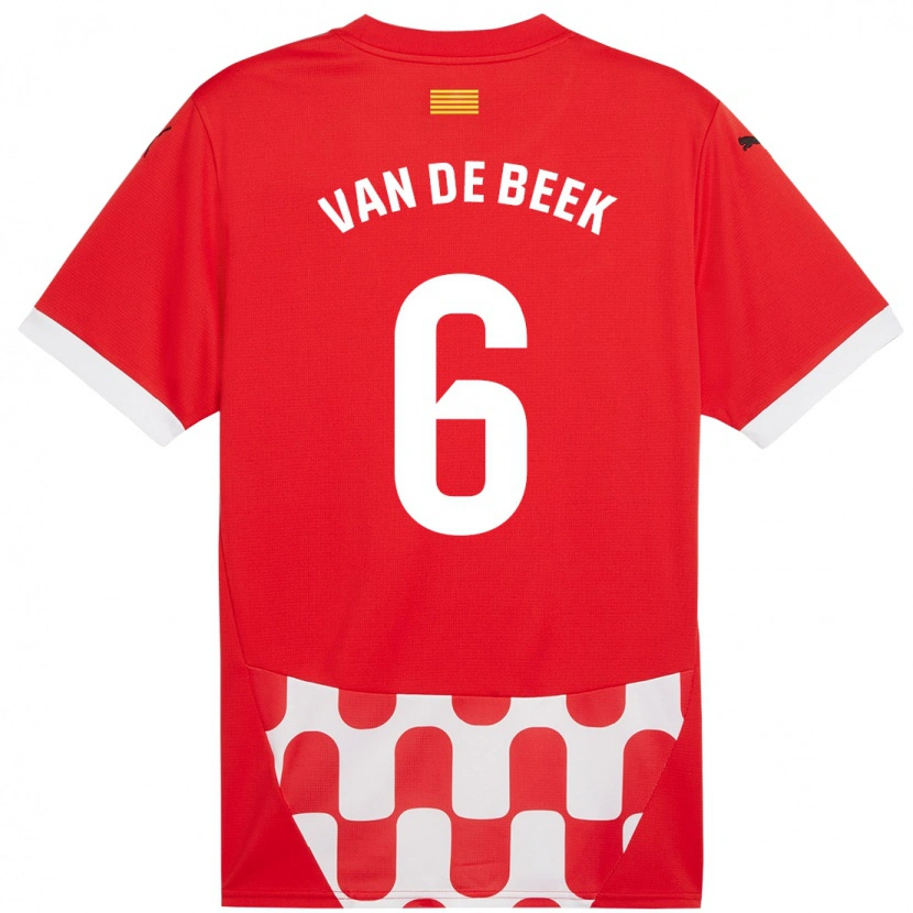 Danxen Kinder Donny Van De Beek #6 Rot Weiß Heimtrikot Trikot 2024/25 T-Shirt