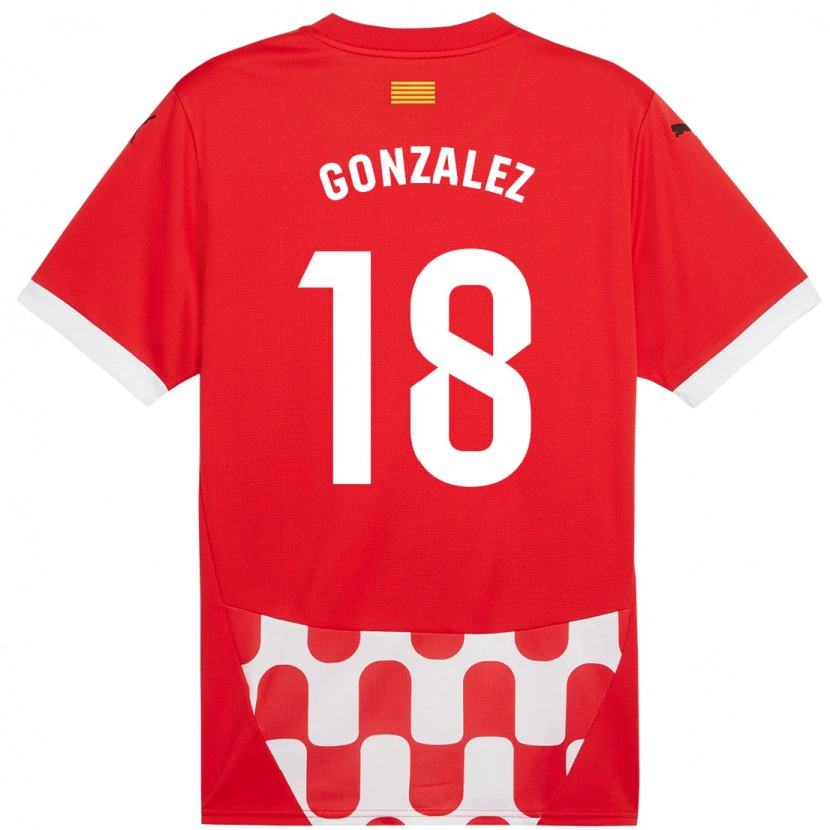 Danxen Kinder Gerard González #18 Rot Weiß Heimtrikot Trikot 2024/25 T-Shirt