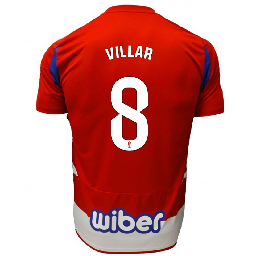 Danxen Kinder Gonzalo Villar #8 Rot Weiß Blau Heimtrikot Trikot 2024/25 T-Shirt