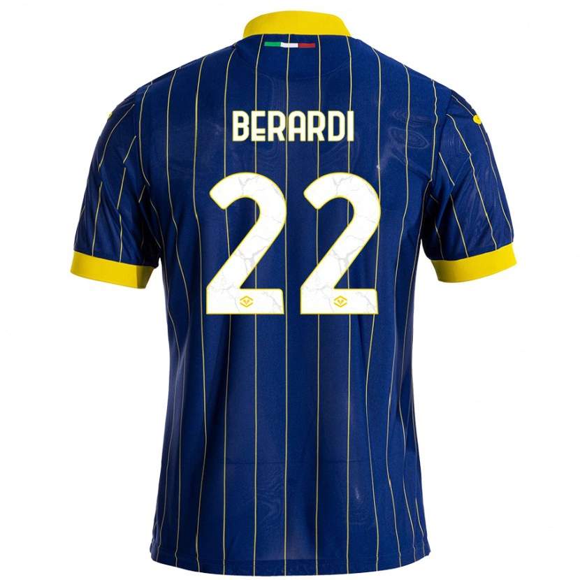 Danxen Kinder Alessandro Berardi #22 Blau Gelb Heimtrikot Trikot 2024/25 T-Shirt