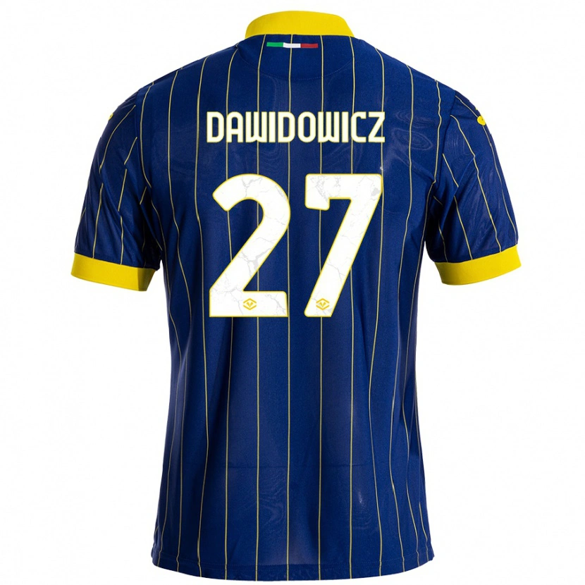 Danxen Kinder Paweł Dawidowicz #27 Blau Gelb Heimtrikot Trikot 2024/25 T-Shirt