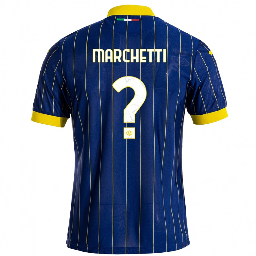 Danxen Kinder Nicolò Marchetti #0 Blau Gelb Heimtrikot Trikot 2024/25 T-Shirt