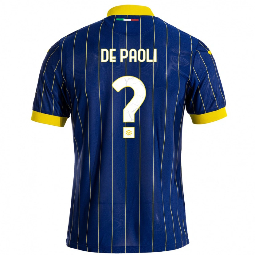 Danxen Kinder Mirko De Paoli #0 Blau Gelb Heimtrikot Trikot 2024/25 T-Shirt