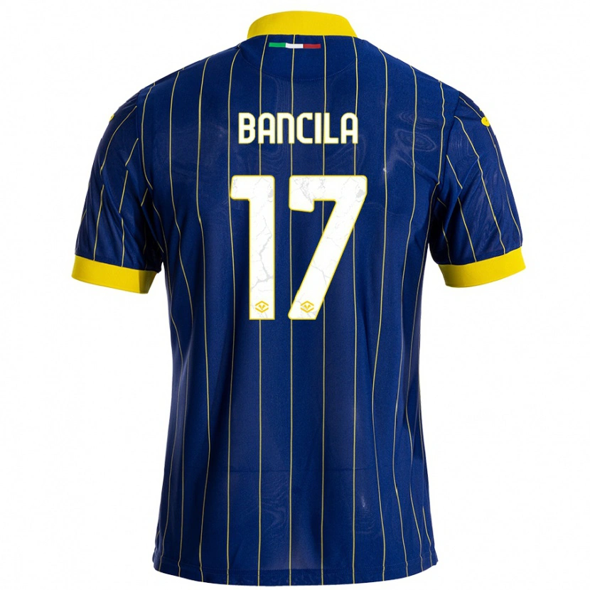 Danxen Kinder Darius Băncilă #17 Blau Gelb Heimtrikot Trikot 2024/25 T-Shirt