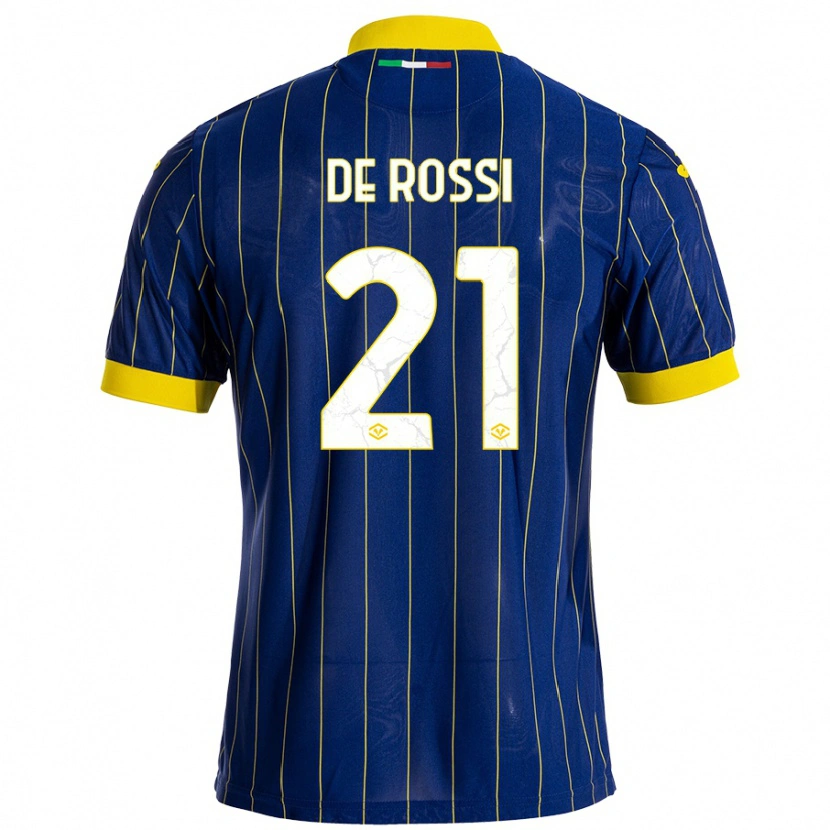 Danxen Kinder Michele De Rossi #21 Blau Gelb Heimtrikot Trikot 2024/25 T-Shirt