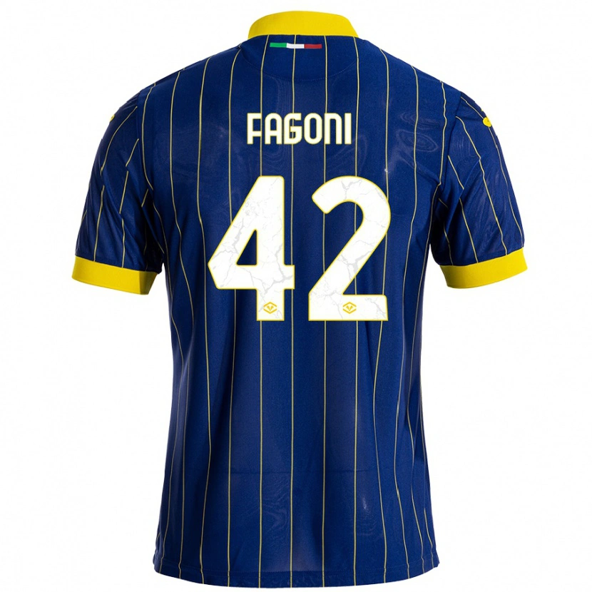 Danxen Kinder Marco Fagoni #42 Blau Gelb Heimtrikot Trikot 2024/25 T-Shirt