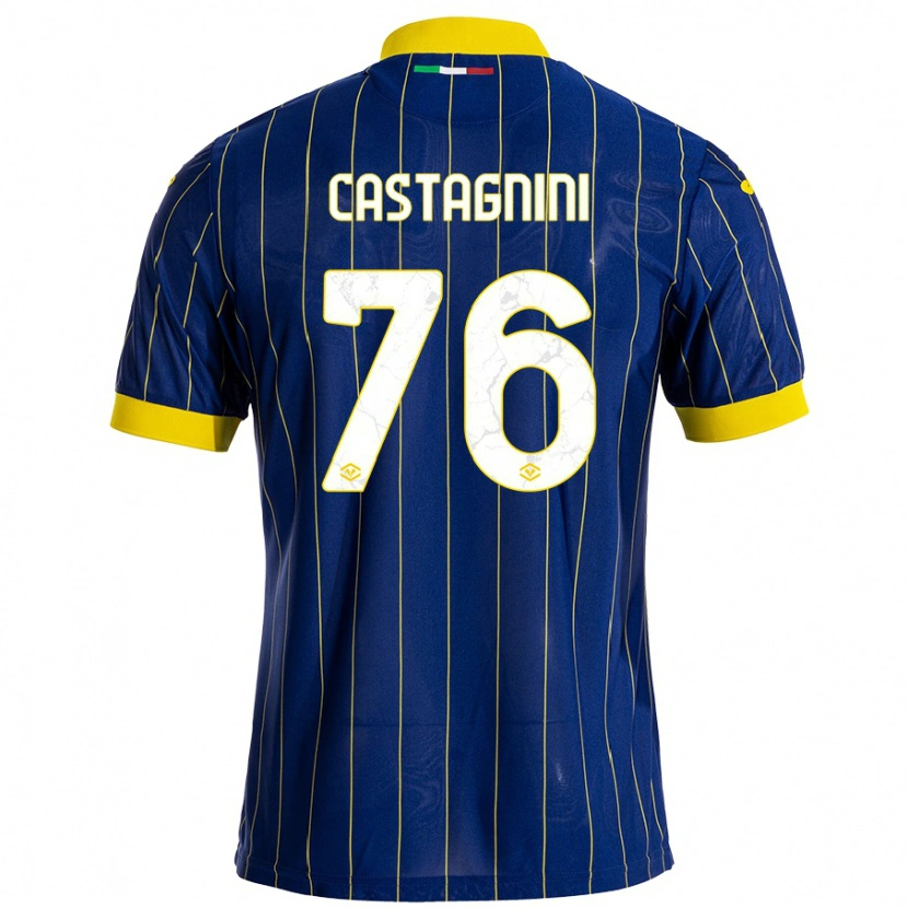 Danxen Kinder Mirko Castagnini #76 Blau Gelb Heimtrikot Trikot 2024/25 T-Shirt