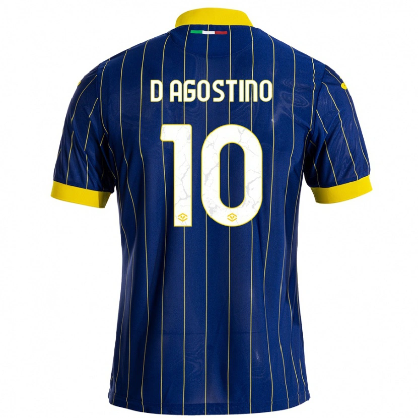 Danxen Kinder Samuele D'agostino #10 Blau Gelb Heimtrikot Trikot 2024/25 T-Shirt