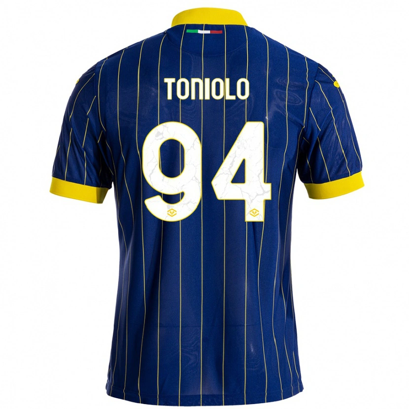 Danxen Kinder Giacomo Toniolo #94 Blau Gelb Heimtrikot Trikot 2024/25 T-Shirt