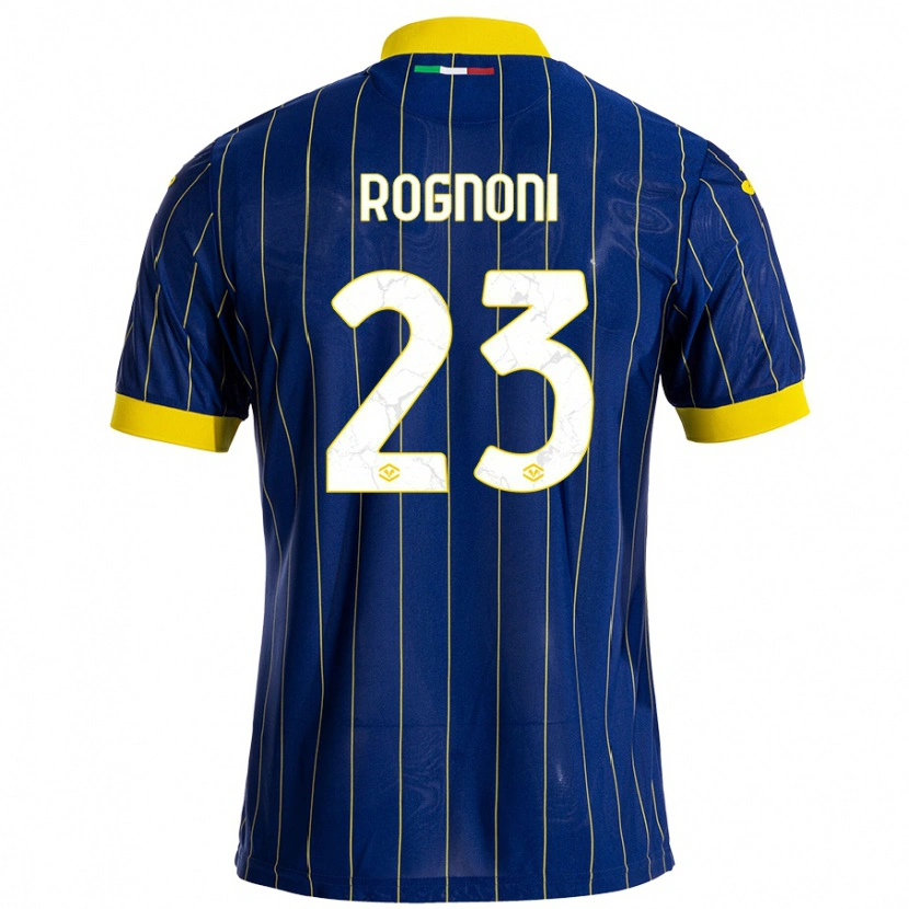 Danxen Kinder Alessia Rognoni #23 Blau Gelb Heimtrikot Trikot 2024/25 T-Shirt