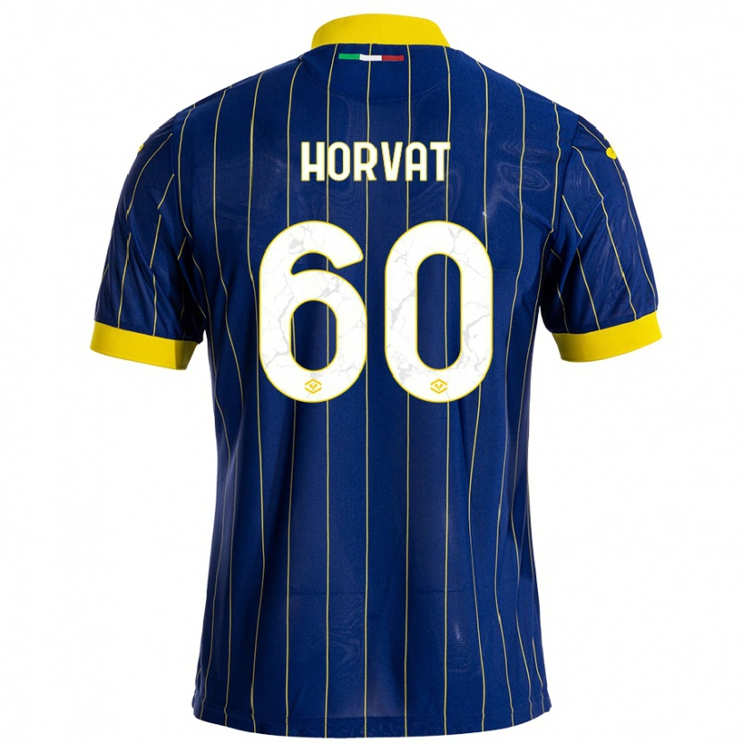 Danxen Kinder Mihaela Horvat #60 Blau Gelb Heimtrikot Trikot 2024/25 T-Shirt