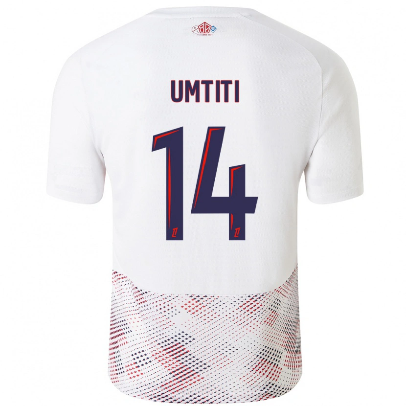 Danxen Kinder Samuel Umtiti #14 Weiß Königsblau Auswärtstrikot Trikot 2024/25 T-Shirt