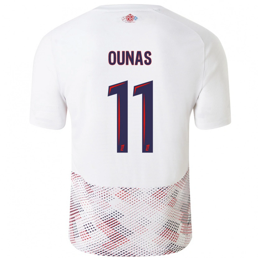 Danxen Kinder Adam Ounas #11 Weiß Königsblau Auswärtstrikot Trikot 2024/25 T-Shirt