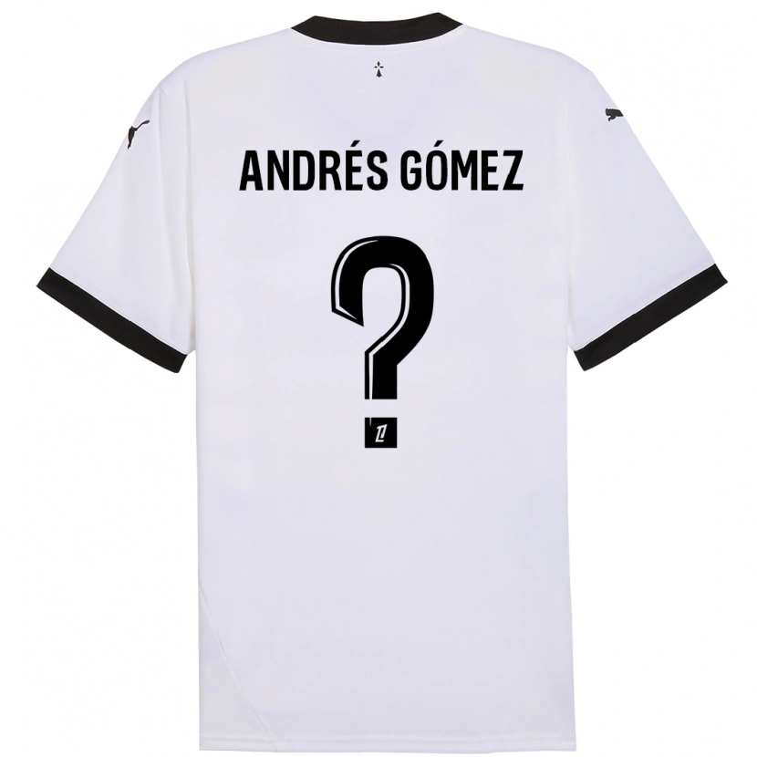 Danxen Kinder Carlos Andrés Gómez #0 Weiß Schwarz Auswärtstrikot Trikot 2024/25 T-Shirt