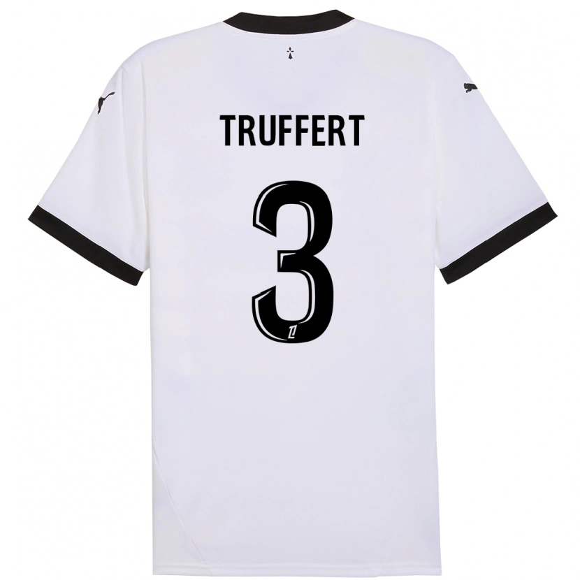 Danxen Kinder Adrien Truffert #3 Weiß Schwarz Auswärtstrikot Trikot 2024/25 T-Shirt