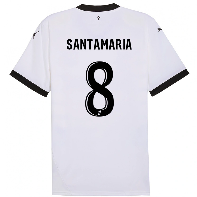 Danxen Kinder Baptiste Santamaria #8 Weiß Schwarz Auswärtstrikot Trikot 2024/25 T-Shirt