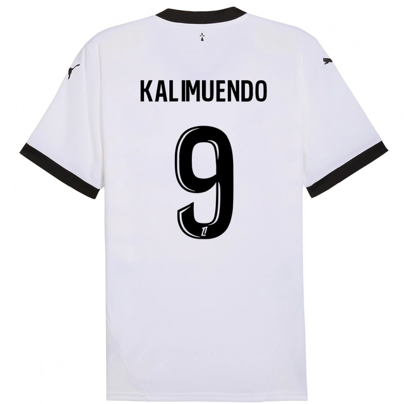 Danxen Kinder Arnaud Kalimuendo #9 Weiß Schwarz Auswärtstrikot Trikot 2024/25 T-Shirt