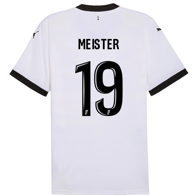 Danxen Kinder Henrik Meister #19 Weiß Schwarz Auswärtstrikot Trikot 2024/25 T-Shirt