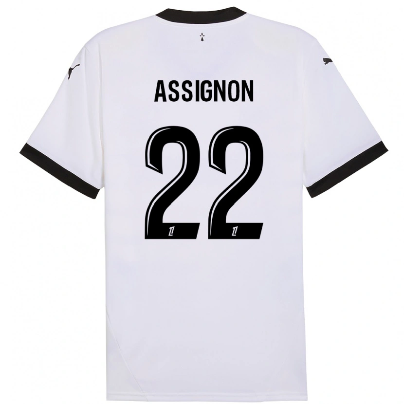 Danxen Kinder Lorenz Assignon #22 Weiß Schwarz Auswärtstrikot Trikot 2024/25 T-Shirt