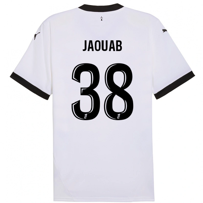 Danxen Kinder Mohamed Jaouab #38 Weiß Schwarz Auswärtstrikot Trikot 2024/25 T-Shirt