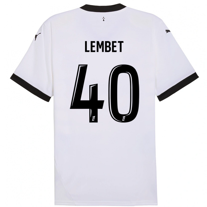 Danxen Kinder Geoffrey Lembet #40 Weiß Schwarz Auswärtstrikot Trikot 2024/25 T-Shirt